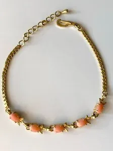 Authentic The Crimson Tide Talisman: Vintage Gold-Plated Coral Bracelet