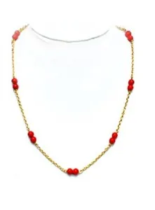 Authentic Crimson Tide Sanctuary: Red Coral and Gold-Plated Sacred Chain