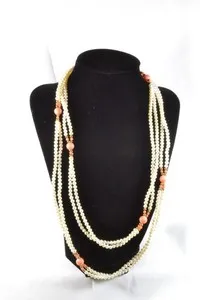 Authentic Luminous Tide: Double-Stranded Pearl and Coral Talisman
