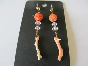Authentic Sacred Ocean Essence Coral and Crystal Illumination Earrings