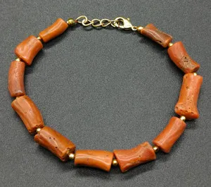 Authentic Tears of the Mediterranean Sea - Sacred Orange Coral Gold-Plated Vitality Bracelet