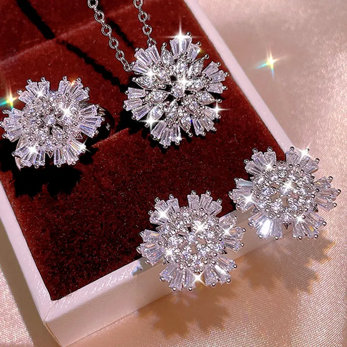 Authentic Celestial Winter Frost Sovereign Jewelry Set - Eternal Clarity and Wisdom Talisman