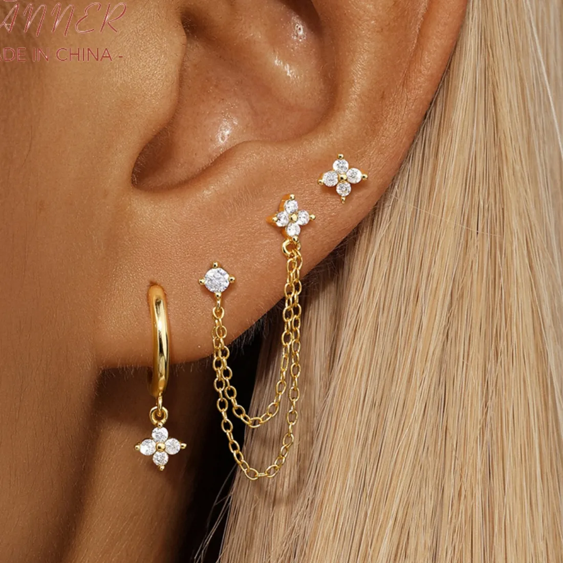 Authentic Celestial Constellation Earring Trio - Sacred Lunar and Astral Alignment Amulets