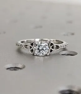 Authentic Eternal Bond - The Celtic Moissanite Ring: A Sacred Union of Protection and Love
