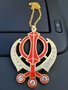 Authentic Sacred Khanda Golden Emblem of Sovereign Grace and Protection