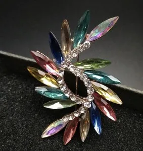 Authentic Multicolour Designer Brooch Vintage Look Gold Plated Suit coat broach Pin GGG20