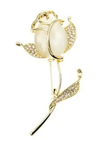 Authentic Eternal Love Rose‑Tulip Brooch – Vintage Gold‑Plated Amulet of the Heart