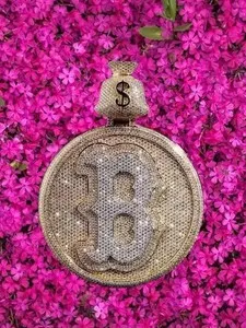 Authentic 14K Yellow Gold Plated 4Ct Round Cut Moissanite Men's Custom Initial Pendant