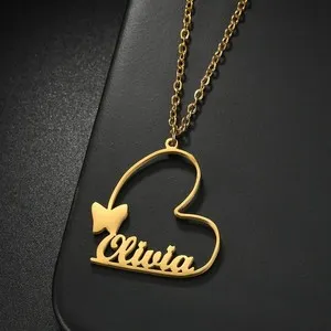 Authentic Custom Personalized Letter Name Necklace 18K Gold Plated Jewelry