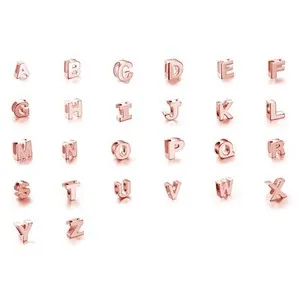 Authentic Rose Gold Plated Sterling Silver Base Custom Letter Name Alphabet Charms