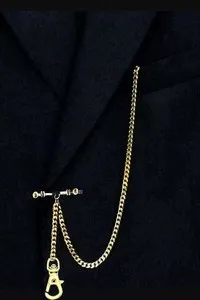 Authentic Gold Plated Custom Made Pocket Watch Chain with Clasp Extension