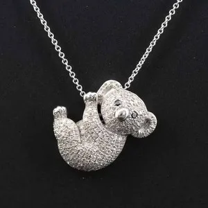 Authentic 2.00 Ct Real Moissanite Cute Pendant For Her 14K White Gold Plated Silver
