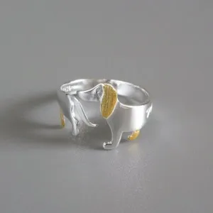 Authentic The Loyal Guardian - Sacred Dachshund Spirit Animal Gold-Plated Adjustable Wrap Ring