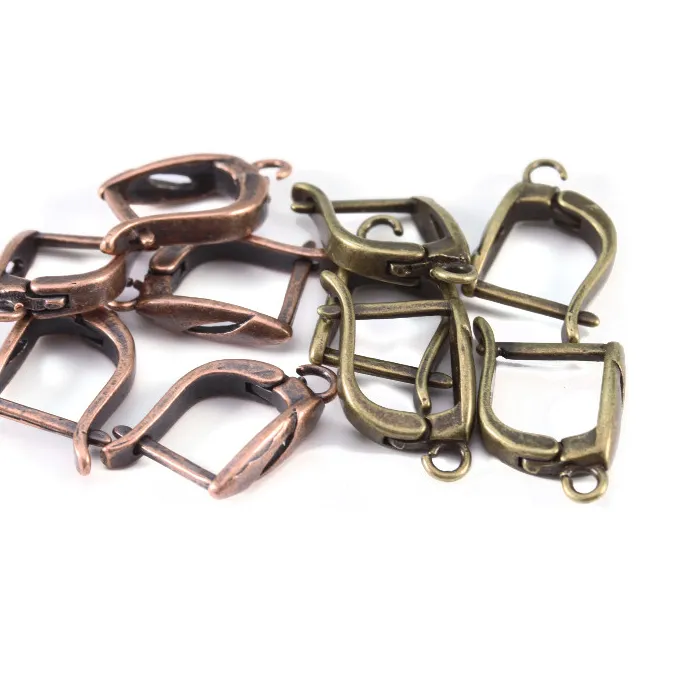 Authentic 10pcs 11*18mm U Shape Earrings Hooks Plated French Earring Hook Ear Wire Lever Back Open Loop DIY Jewelry Making Findings