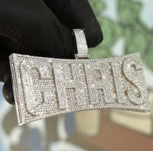 Authentic Radiant Identity Cipher - 3.56ct Cubic Zirconia Custom Name Talisman in White Gold Plated Silver