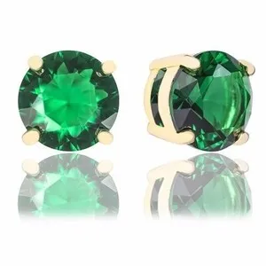 Authentic Orrous 18k Yellow Gold Plated Round Cubic Zirconia Solitaire Stud Earrings