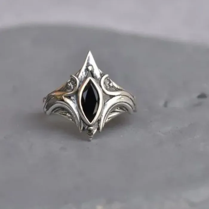 Authentic Ethereal Black Zircon Eternity Bands: Celestial Union of Souls
