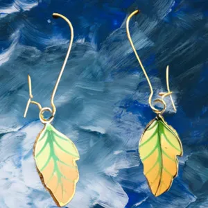 Authentic Gilded Echoes: Sacred Leaf Earrings