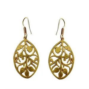 Authentic Gilded Foliage Draping Amulet Earrings