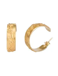 Authentic Olive Branch of Serenity: Golden Earrings for Peaceful Harmony