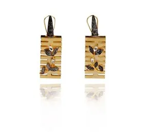 Authentic Golden Foliage Dangle Earrings of the Whispering Canopy