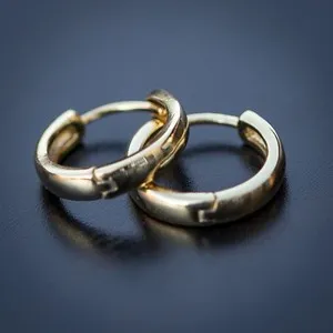 Authentic Solid Gold Plated 925 Sterling Silver Post Small Huggie Hoop Earrings