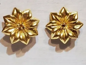 Authentic Gold Plated Flower Post Earrings - Absolutely Beautiful! B