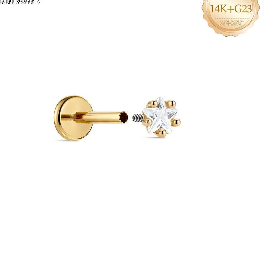 Authentic Golden Arc of Protection: Solid Gold Nose Stud for Inner Strength
