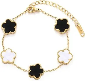 Authentic TICVSS 18K Gold Plated Four Leaf Clover Bracelet Women