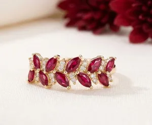 Authentic The Crimson Flame Marquise Talisman Ring