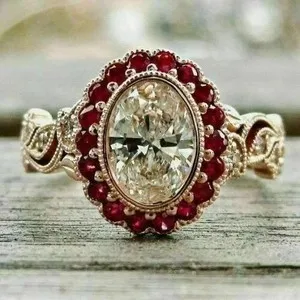 Authentic Eternal Flame Ruby & Diamond Ring - Passion's Embrace in Rose Gold