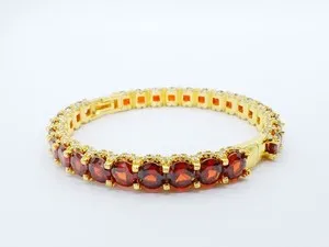 Authentic The Crimson Radiance 24K Gold-Plated Bangle