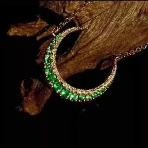 Authentic Celestial Lunar Radiance: The Emerald Crescent Talisman