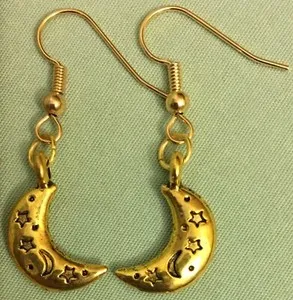 Authentic Lunar Radiance Crescent Moon Amulet Earrings - Sacred Feminine Intuition Talismans