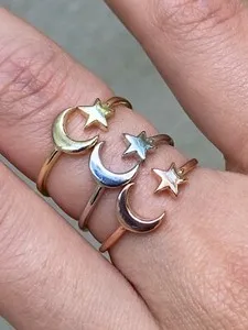 Authentic Celestial Alignment Crescent and Star Talisman Ring