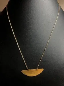 Authentic Mind's Eye Crescent Arc Pendant: A Golden Guardian for the Soul