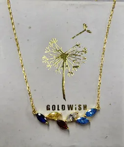 Authentic Gold Wish 14K Gold Plated Sterling Silver Leaf Necklace 17.5"