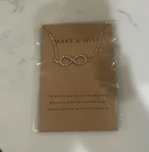 Authentic Make A Wish Infinity Pendant Necklace - Gold Plated