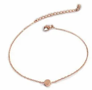 Authentic Women Gold Plated Titanium Make Wish Bean Anklet Bracelet 8-9.6"