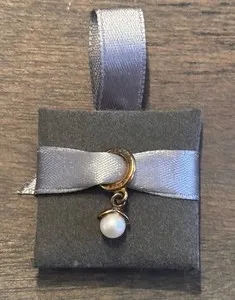 Authentic Endless Jewelry Charm White Wish Pearl Gold Plated