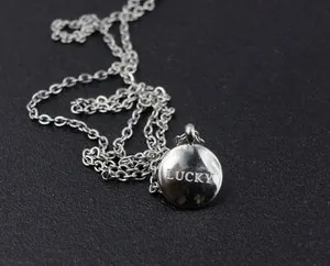 Authentic Gold Plated Titanium Lucky Wish Bean Necklace 16-18"