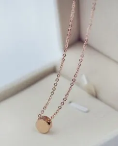 Authentic Women Gold Plated Titanium Tiny Wish Bean Necklace 15-17"