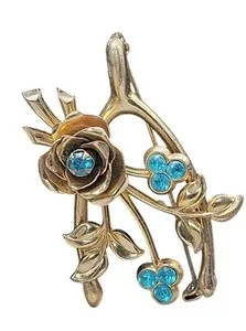 Authentic Celestial Wish-Bringer: Vintage Azure Bloom Manifestation Brooch