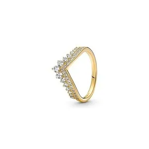 Authentic PANDORA 14k Gold-Plated Timeless Wish Tiara CZ Ring 167736C01-46 - US 3 3/4 NWOT