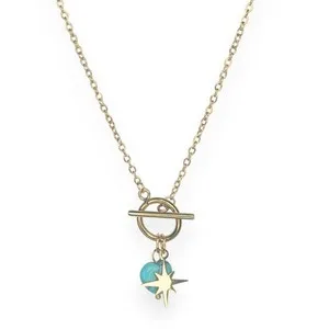Authentic Jasmine - Wish Upon A Star T-bar Necklace - Womens Gold Plated Jewellery