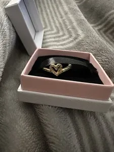 Authentic *BRAND * Pandora Timeless 14K Gold-Plated Wish Sparkling Heart Ring 169302C01