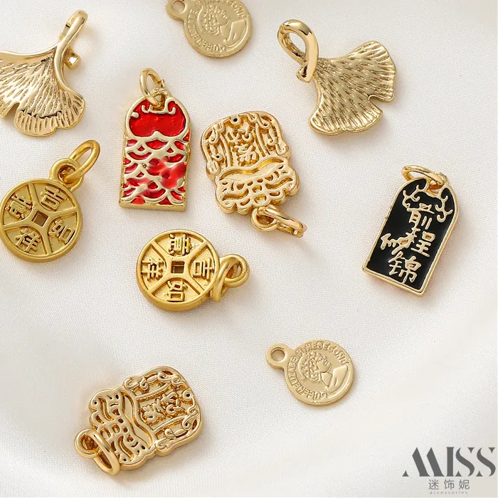Authentic Sacred Symbols of Abundance - 14K Gold Plated Mystic Talisman Collection for DIY Sacred Adornments