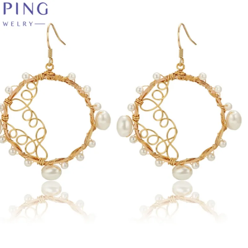 Authentic Xuping Jewelry High Quality Pearl Shape Gold Color Earrings for Women Schoolgirl Party Popular Wish Gifts A00568511