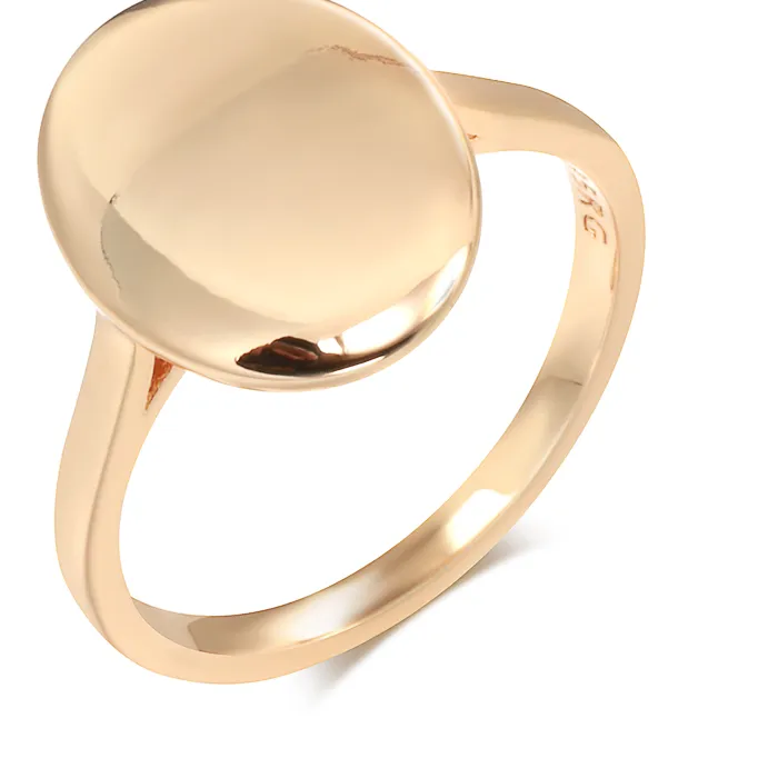 Authentic Kinel Hot Glossy Ring For Women 585 Rose Gold Simple Oval Lucky Ring High Quality Daily Fine Jewelry