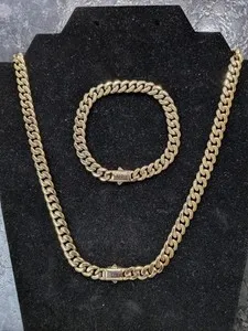 Authentic 14k Gold Plated Cuban Chain & Bracelet Set 20" & 7.5" (8mm)